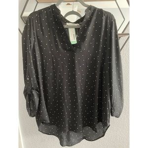 Lush Warren Split Neck Blouse